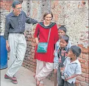  ??  ?? ■ Abhijit Banerjee and Esther Duflo were awarded the Nobel Prize for their experiment­al approach to alleviate global poverty. HT PHOTO