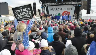  ?? (Yuri Gripas/Reuters) ?? THOUSANDS GATHER for the annual March for Life rally in Washington yesterday.