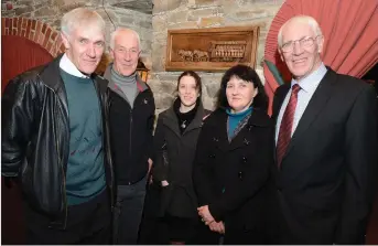  ?? Photos: John Tarrant ?? Tim, Donie, Stephanie, Elizabeth and John O’Mahony attended the launch of “The Story of Ireland’s Only Steeplejil­l” in the Green Glens Complex.