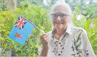  ?? Picture: FILE PHOTO ?? Tessa Mackenzie the co-designer of the Fiji flag.