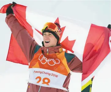  ?? JONATHAN HAYWARD LA PRESSE CANADIENNE ?? Quatrième au terme de cette première descente, Alex Beaulieu-Marchand a répliqué avec une note de 92,40 à la descente suivante.