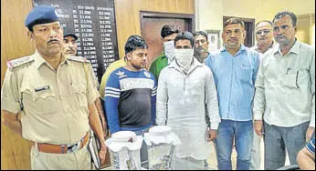  ?? HT PHOTO ?? The accused in police custody in Karnal on Wednesday.