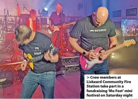  ?? Graham Smith ?? > Crew members at Liskeard Community Fire Station take part in a fundraisin­g ‘Mo Fest’ mini festival on Saturday night