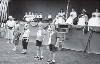  ?? 01_B29tweYE04 ?? The under-sixes fancy dress competitor­s line up for the judging during the Lamlash Gala Week which enjoyed a spell of fine weather.