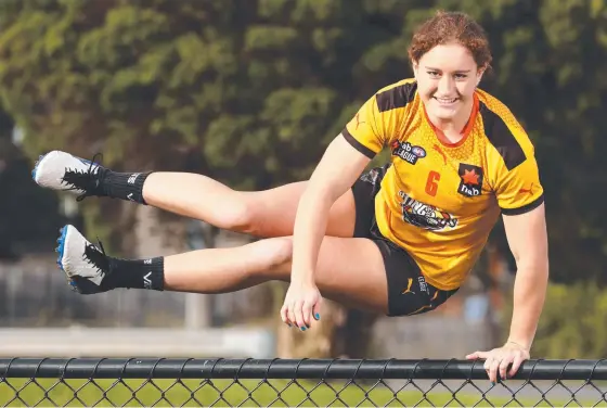  ?? Picture: Michael Klein ?? AFLW draft prospect Amber Clarke is hoping for a call-up at Wednesday’s AFLW draft.