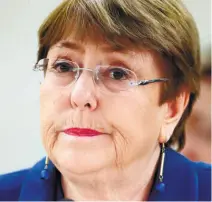  ??  ?? UNITED NATIONS High Commission­er for Human Rights Michelle Bachelet.