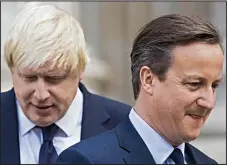  ??  ?? Jibe: Mr Cameron took revenge after Mr Johnson’s fall