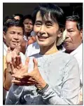  ??  ?? file photo of Myanmar democracy leader Aung San Suu Kyi.(the Hindu)