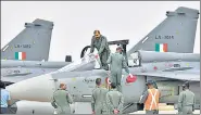  ?? PTI ?? Chief of Air Staff Air Chief Marshal R K S Bhadauria prepares to fly Tejas Aircraft in Coimbatore on May 27, 2020