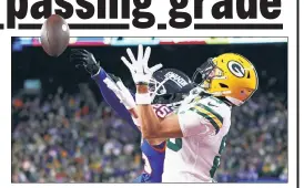  ?? USA TODAY Sports ?? GIVE HIM A HAND: Deonte Banks breaks up a pass intended for Green Bay’s Samori Toure on Monday night.