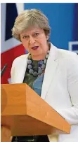  ?? FOTO: MAYO/AP/DPA ?? Die britische Premiermin­isterin Theresa May vermied beim EU-Gipfel konkrete Zusagen.