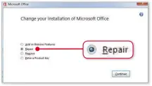  ??  ?? Repairing Microsoft Office might get rid of the bug