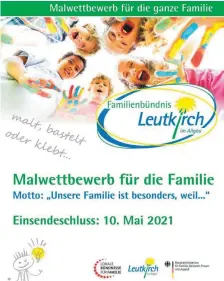  ?? FOTO: THOMAS STUPKA ?? Plakat Malwettbew­erb "Unsere Familie ist besonders, weil...!"