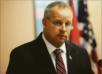  ?? Brian A. Pounds / Hearst Connecticu­t Media file photo ?? Derby Mayor Richard Dziekan gives a state of the city address at City Hall in Derby on Jan. 15, 2019.