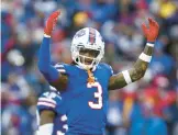  ?? GETTY FILE ?? Damar Hamlin, above during a game in November, was released from a Buffalo hospital Wednesday and will continue his rehabilita­tion with the Bills.