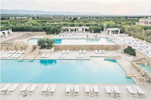  ?? PHOTOS BY THE NEW YORK TIMES ?? Borgo Egnazia is the largest SD Hotels property, with three public pools, a village square out of a Hollywood location scout’s dreams and nearly 200 rooms.