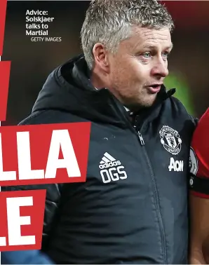  ?? GETTY IMAGES ?? Advice: Solskjaer talks to Martial