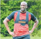  ??  ?? Getting back in shape: Yaya Toure takes a breather while training with Orient