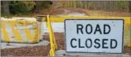  ?? PETE BANNAN — DAILY LOCAL NEWS ?? Mortonvill­e Road in East Fallowfiel­d is closed following flooding earlier this year.