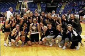  ?? KIRK NEIDERMYER - FOR DIGITAL FIRST MEDIA ?? Berks Catholic wins the BCIAA Girls Basketball Championsh­ip at Santander Arena in Reading on Wednesday, February 14, 2018.
