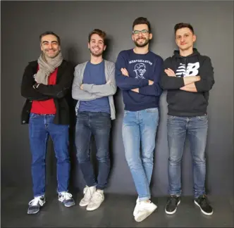  ??  ?? Génération millennial­s ! Julien, Pierrick, Antoine et Aurélien sont les quatre designers qui ont planché sur les premiers croquis du projet Neptune et S&D.