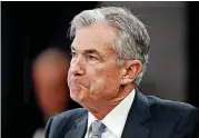  ?? [AP PHOTO] ?? Federal Reserve Chairman Jerome Powell pauses as he speaks Wednesday during a news conference following the Federal Open Market Committee meeting in Washington.