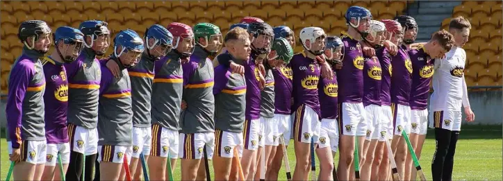  ??  ?? The Wexford Minor hurlers ahead of the Leinster clash with Offaly in Tullamore.