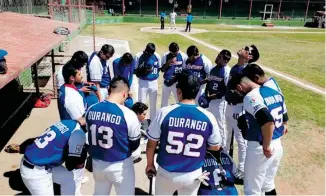  ?? /LULÚ MURILLO ?? Los Alacranes de Durango, a la vuelta de la esquina para la defensa de su título en la Liga Mayor de Beisbol de La Laguna.
