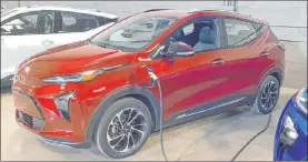  ?? Tribune News Service ?? The 2022 Chevrolet Bolt EUV charges in about seven hours at 240v.