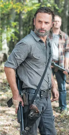 ?? GENE PAGE/AMC ?? Andrew Lincoln’s pivotal character Rick Grimes appears to have sustained devastatin­g injuries on The Walking Dead, but fans don’t actually see him die. Does this mean he may live on in future episodes?
