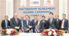  ??  ?? Bangkok Cable Co signs a partnershi­p agreement with Yong Sheng Trading Co to form a venture in Cambodia’s wire and cable market.