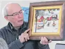  ?? SALTWIRE NETWORK ?? Alan Deacon, an authority on Maud Lewis’s work, is shown with “Train Station in Winter.” Of Lewis he says, “I believe her work is unique, not like any other artist in Nova Scotia or on this continent.”