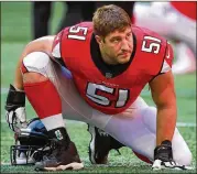  ?? CURTIS COMPTON / CCOMPTON@AJC.COM ?? “I think it was a very valuable life experience,” says Falcons center Alex Mack about his time with the Browns.