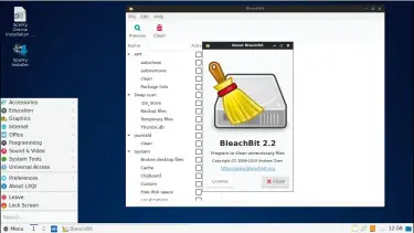  ??  ?? Sparky includes the Bleachbit system cleaner, so that your filesystem­s, caches and desktops are kept sparkly clean.