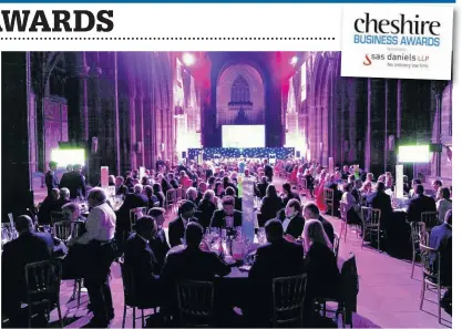  ??  ?? Chester Cathedral will again host the Cheshire Business Awards gala ceremony