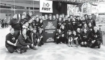  ?? COURTESY PHOTO ?? Poway High School’s Team Spyder 1622 won the Chairman’s Award at the recent Del Mar Regional FIRST (For Inspiratio­n and Recognitio­n of Science and Technology) robotics competitio­n.