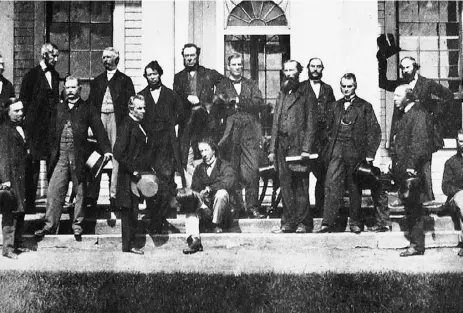  ?? HANDOUT ?? The Fathers of Confederat­ion at the 1864 Charlottet­own Conference, with John A. Macdonald seated centre.
