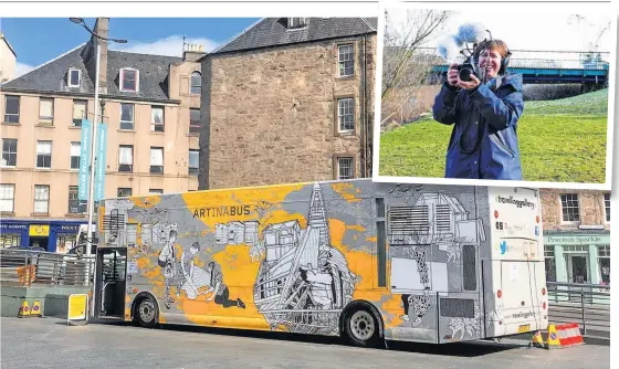  ?? ?? Stopping off
The Travelling Gallery will be visiting the area outside Perth Concert Hall and, inset, locally-based filmmaker Helen McCrorie. Inset pic: David Cormack