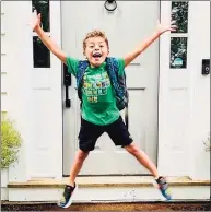  ?? Contribute­d photo ?? Romeo Sacripanti, a second-grader at New Canaan’s West School expresses his excitement about going back to school.