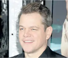  ?? NICKY NELSON/WENN ?? Matt Damon says he’s excited for to see what the all-female cast will do with the reboot of the Ocean’s Eleven franchise.