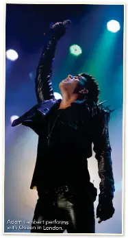  ?? ?? Adam Lambert performs with Queen in London.