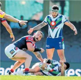  ?? Photo / Photosport ?? Gerard Beale suffered a serious injury early in the match.