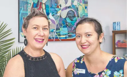  ?? Picture: Nev Madsen ?? MILESTONE: Bronwyn Jones (left) and Rosie Bambrick celebrate the second anniversar­y of Toowoomba’s Cancer Wellness Centre Hope Horizons at a morning tea yesterday.