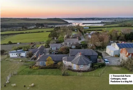  ??  ?? > Trevorrick Farm Cottages, near Padstow is a big hit