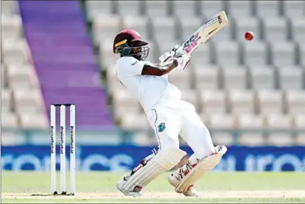  ?? AFP ?? Jermaine Blackwood had a 95 as the West Indies beat England by four wickets in the first Test at Southampto­n on Sunday.