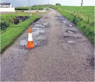  ??  ?? The condition of the road in Southend is causing damage to vehicles.