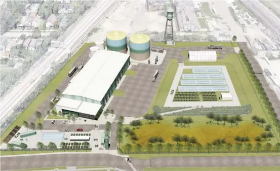  ?? PROVIDED IMAGE ?? A rendering shows what the $32 million Green Era Renewable Energy and Urban Farming Campus will look like when it opens in Auburn Gresham in 2022.