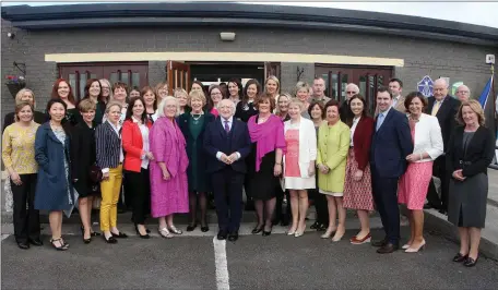  ?? Pic: ?? Staff of the Mercy College with President Michael D Higgins during his visit to their school last Friday. Carl Brennan.