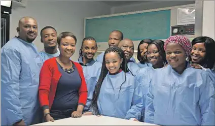  ?? Photo: Amanda van Rensburg ?? Cleo Ndhlovu, manager of the Tshwane University of Technology’s Centre for Tissue Engineerin­g, with a number of the centre’s staff (above).