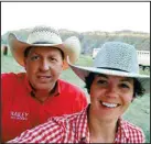  ??  ?? TOP: Kelly and Tesa Klein live the rodeo and ag life. They are partners in a rodeo stock contractin­g business, whiles Tesa serves as general manager of the N.D. Winter Show. The couple lives near LaMoure.